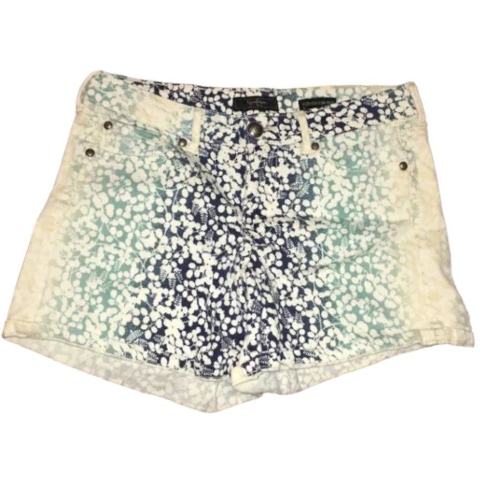 Jessica Simpson Forever Low Rise Ombre Floral Denim Shorts Size 29